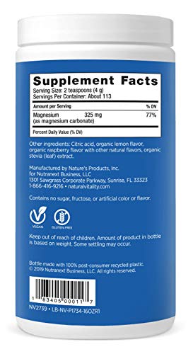 Natural Vitality Calm Magnesium Citrate Supplement Powder 16 oz