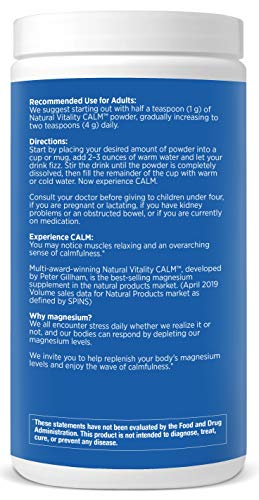 Natural Vitality Calm Magnesium Citrate Supplement Powder 16 oz