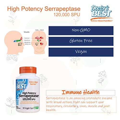 Doctor's Best High Potency Serrapeptase  90 Veggie Caps