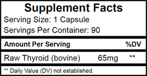 Raw Desiccated Thyroid 65mg